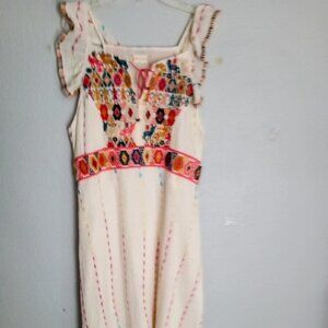 ALTAR'D STATE  AZTEC MULTICOLORED BOHEMIEN BIEGE SLEEVELESS WOMEN'S  DRESS SZ L
